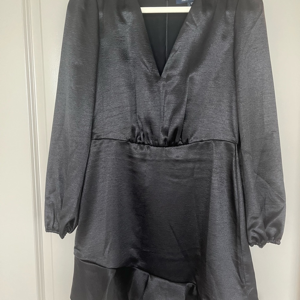 French Connection Black Satin Mini Dress